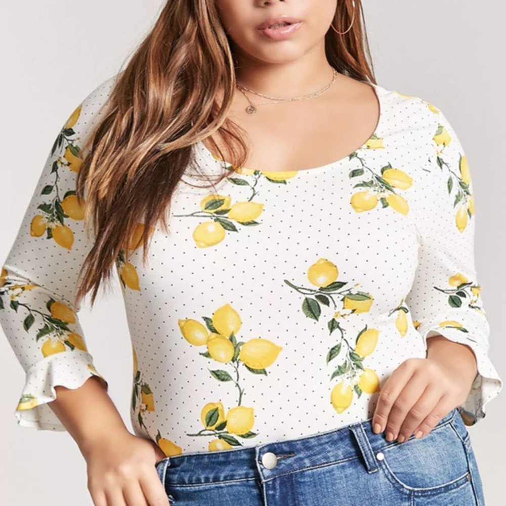 Forever 21 Plus Lemon Bodysuit